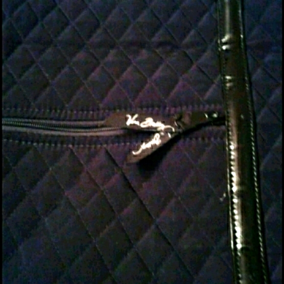 Vera Bradley Black Travel Overnight Bag Quilted Black Overnight Bag Tote Carry … - Picture 3 of 6